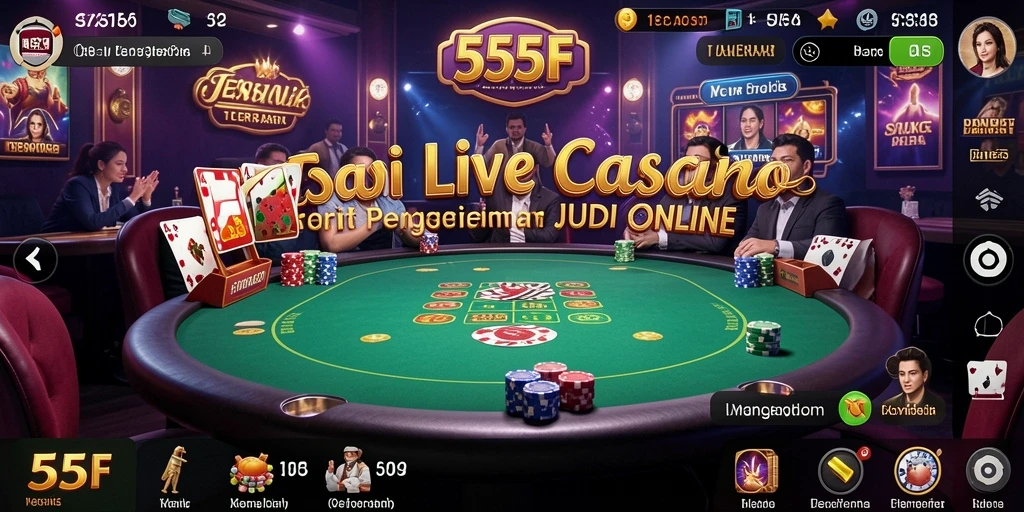 Tampilan gameplay Live Casino yang mengasyikkan dan interaktif di 555F.