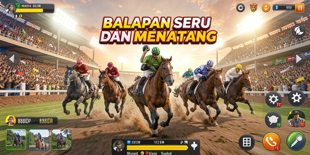 Screenshot gameplay 888IDR menampilkan mobil balap yang melaju kencang di lintasan.