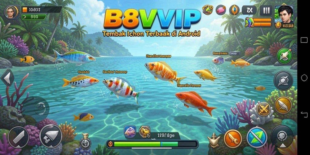 Tampilan gameplay menembak ikan yang seru dan menegangkan.
