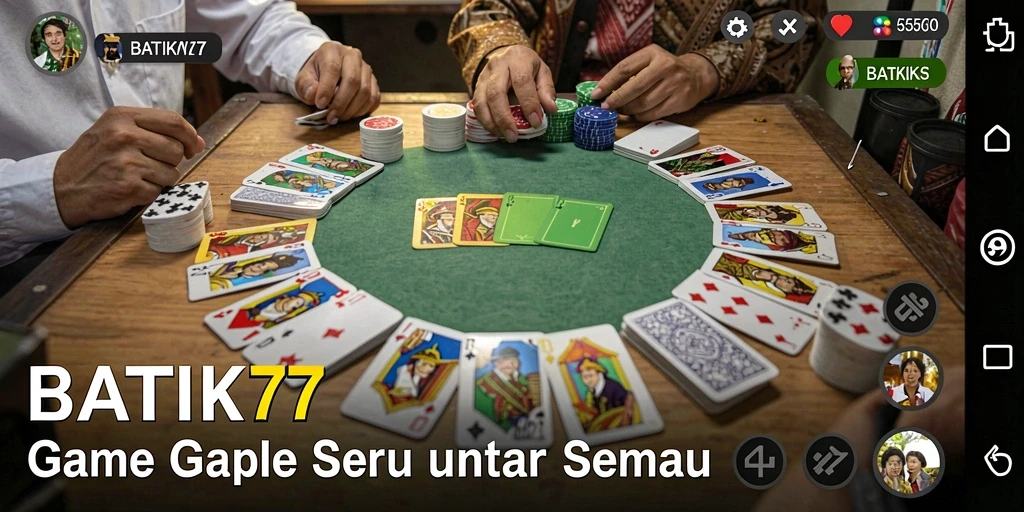 Tampilan gameplay Gaple yang seru di BATIK77.