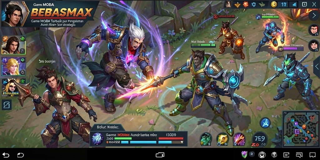 Tangkapan layar gameplay BEBASMAX yang menampilkan pertarungan seru antar pemain.