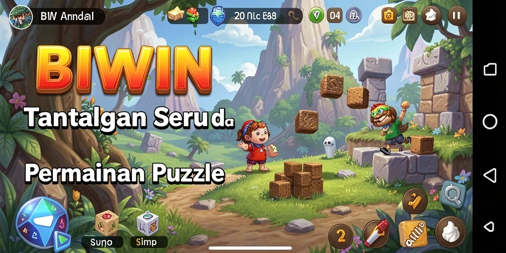 Screenshot BIWIN menunjukkan gameplay Puzzle yang menantang dan seru.