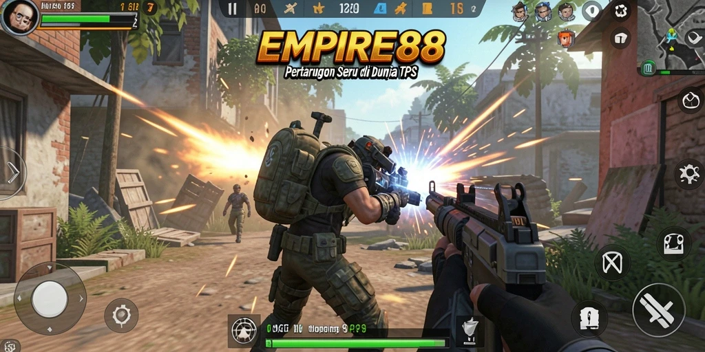 Screenshot gameplay EPPIRE88 menampilkan aksi menegangkan di TPS.