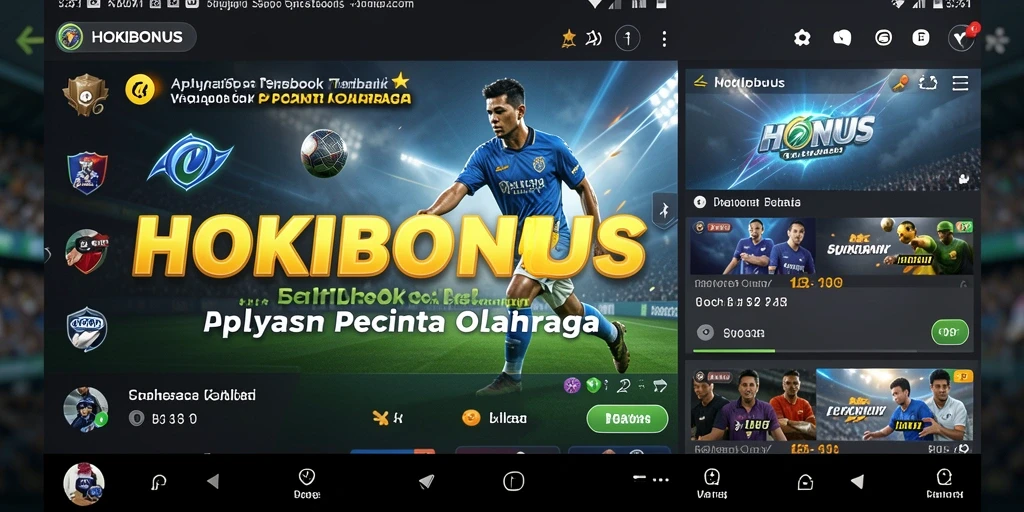 Tangkapan layar HOKIBONUS menampilkan antarmuka taruhan olahraga yang menarik.