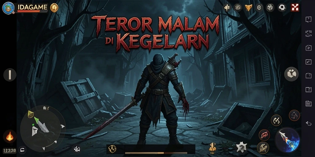 Screenshot menunjukkan suasana menakutkan dalam IDAGAME dengan gameplay mencekam.