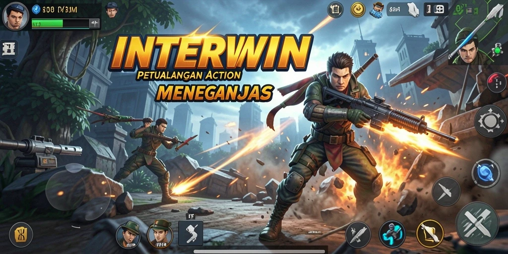 Screenshot gameplay INTERWIN yang menampilkan aksion yang mendebarkan.