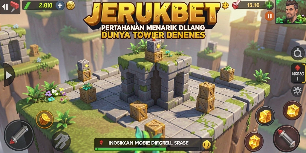 Tampilan gameplay JERUKBET yang menegangkan di Tower Defense.