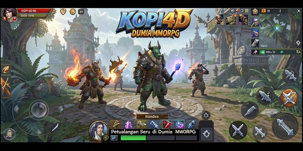 Tampilan gameplay KOPI4D yang penuh aksi di dunia MMORPG.