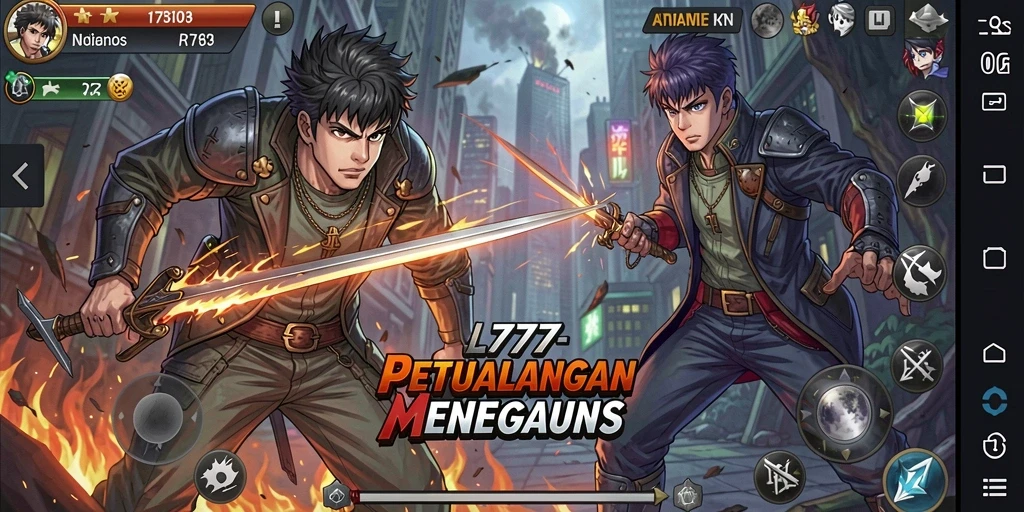 Tampilan gameplay yang memukau dengan karakter anime yang menawan.