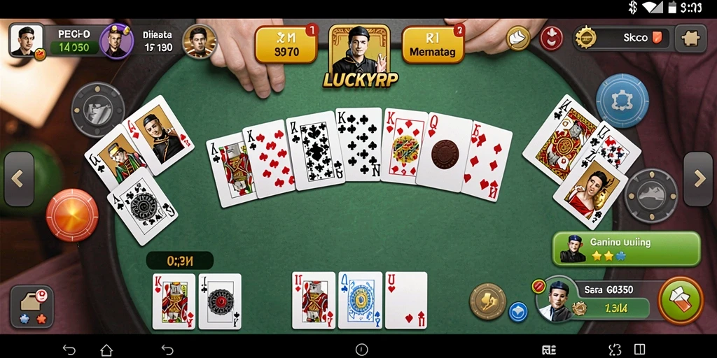 Tampilan gameplay seru LUCKYRP dalam permainan Domino.