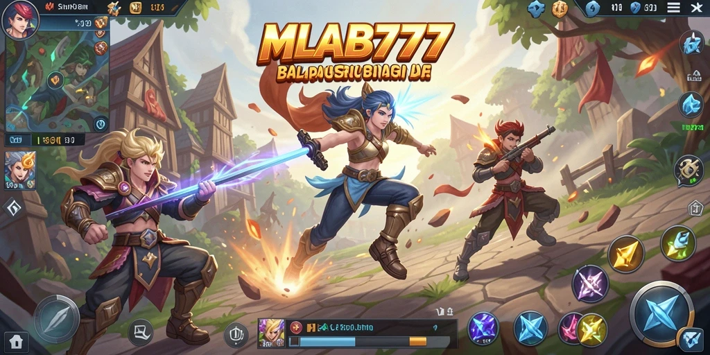Screenshot utama MLBB777 menampilkan keseruan balapan di trek yang menantang.