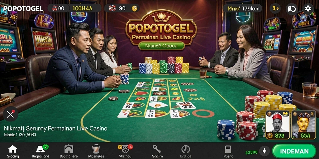 Screenshot POPOTOGEL yang menampilkan dealer profesional dalam aksi.