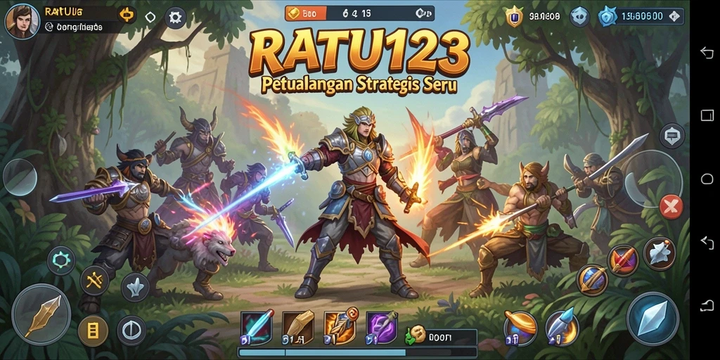 Screenshot gameplay menampilkan pertempuran strategis yang mendebarkan.