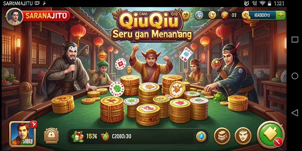 Tampilan gameplay QiuQiu yang menegangkan dan seru di SARANAJITU.