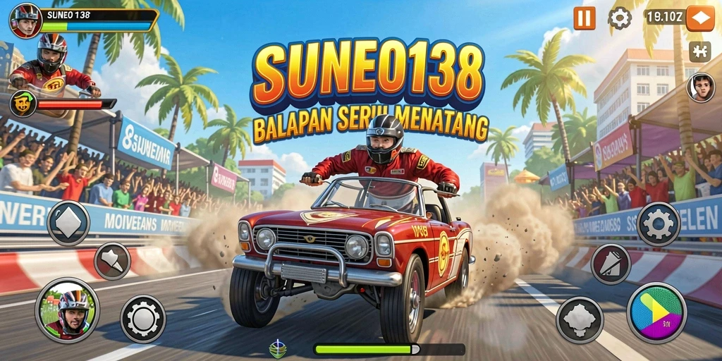 Tampilan gameplay menegangkan dalam balapan kompetitif di SUNEO138.