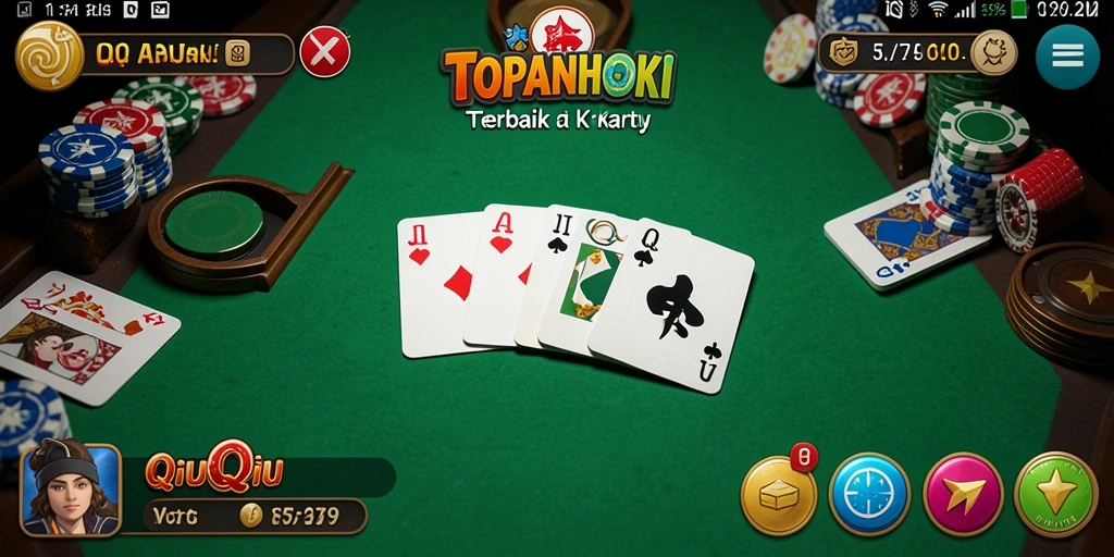 Screenshot gameplay QiuQiu di TOPANHOKI yang menegangkan.