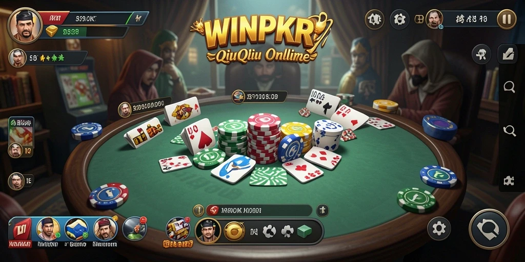Tampilan gameplay mendebarkan dalam WINPKR QiuQiu.